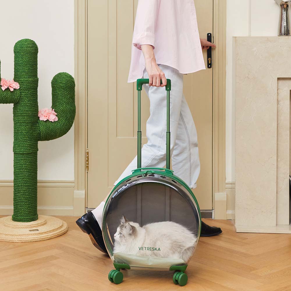 VETRESKA Bubble Carrier For Cats & Dogs (Green, Opaque) Kohepets