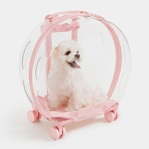 VETRESKA Bubble Carrier For Cats & Dogs (Pink, Transparent) Kohepets