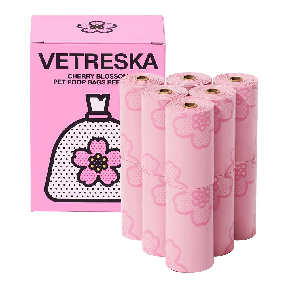 VETRESKA Cherry Blossom Scented Dog Poop Bags 180pc