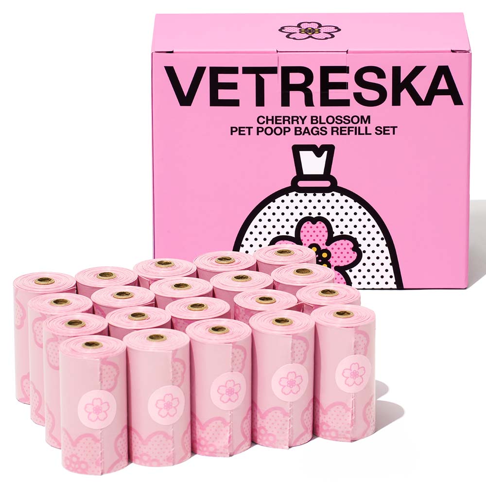 VETRESKA Cherry Blossom Scented Dog Poop Bags 300pc - Kohepets