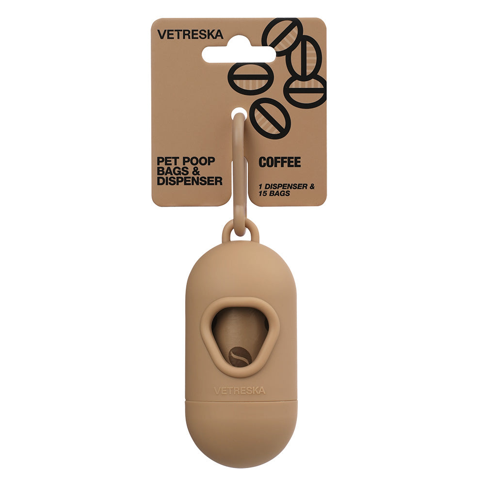 VETRESKA Coffee Dog Poop Bag Dispenser Set (1 Roll)