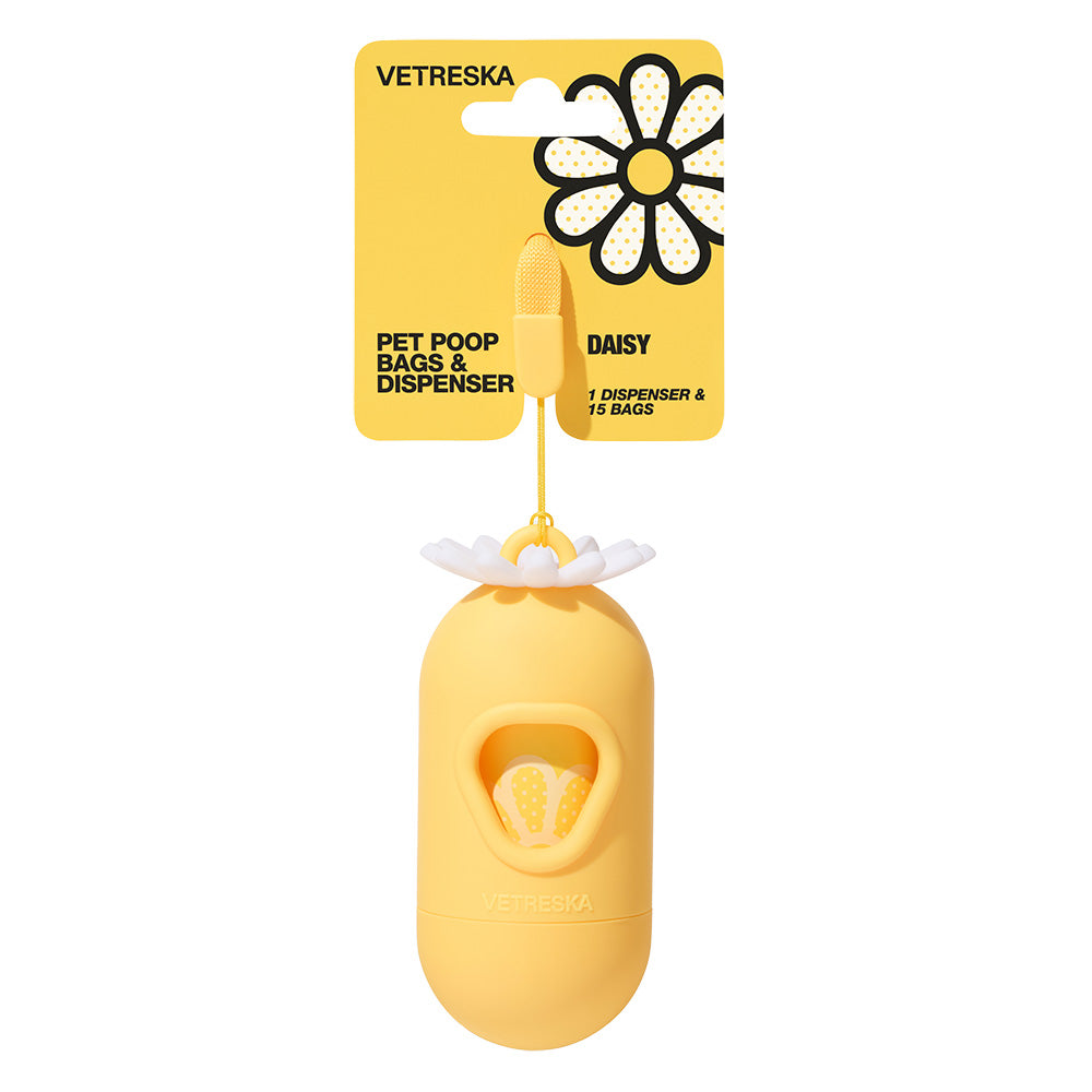 VETRESKA Daisy Dog Poop Bag Dispenser Set (1 Roll)