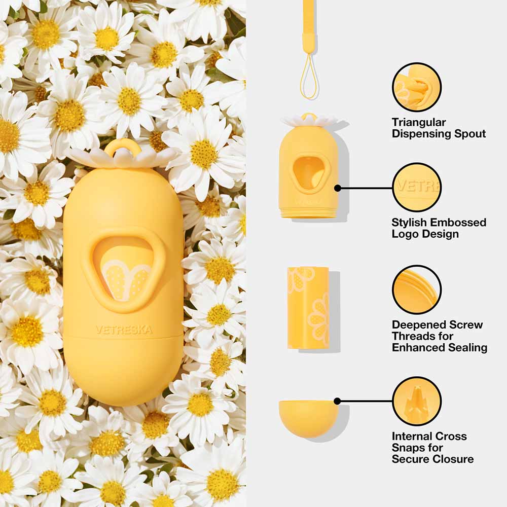 VETRESKA Daisy Dog Poop Bag Dispenser Set (1 Roll)