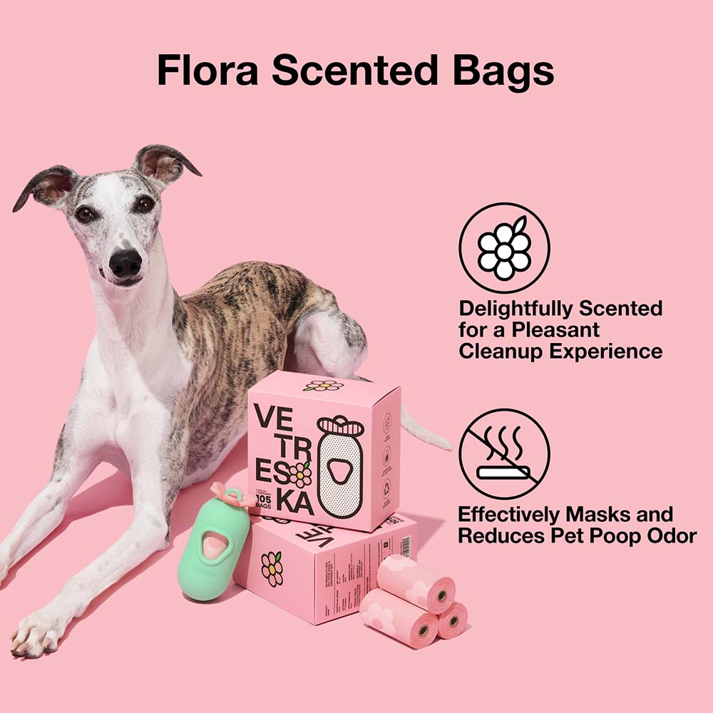VETRESKA Flora Dog Poop Bag Dispenser Set (1 Roll)