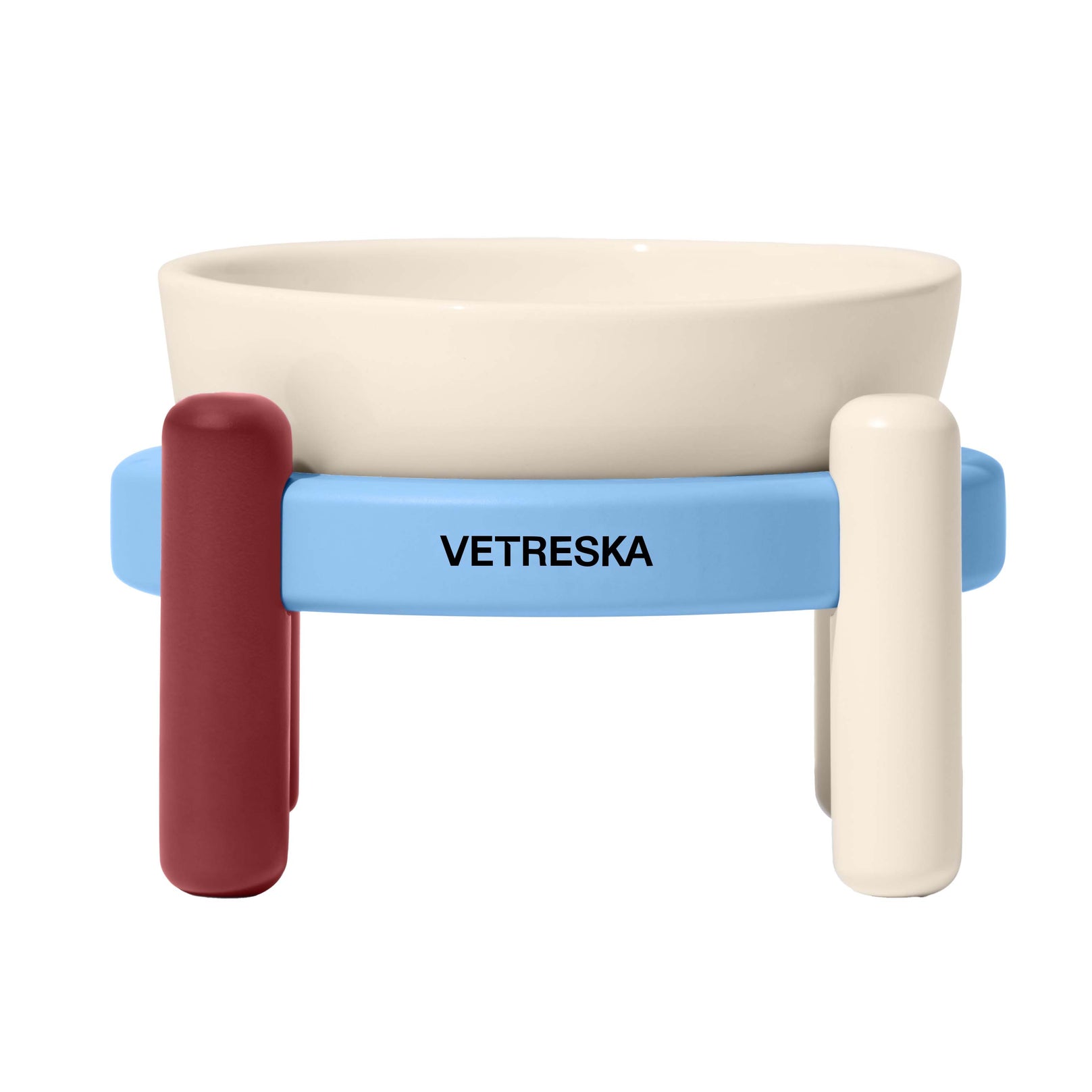 VETRESKA Mist And Merlot Ceramic Elevated Bowl For Cats & Dogs - Kohepets