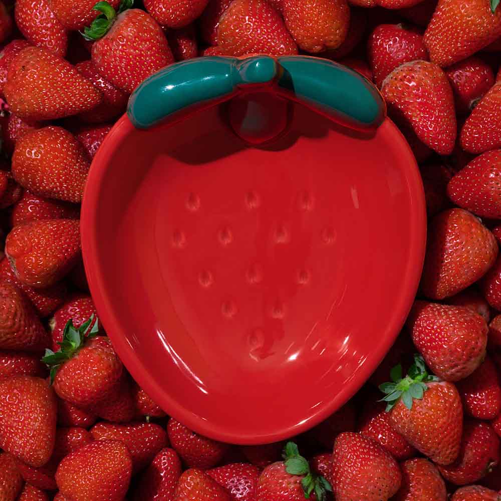 VETRESKA Strawberry Ceramic Bowl For Cats & Dogs - Kohepets