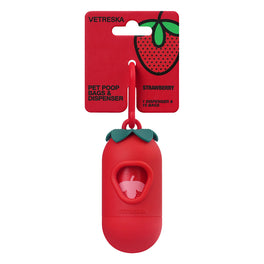 VETRESKA Strawberry Dog Poop Bag Dispenser Set (1 Roll)