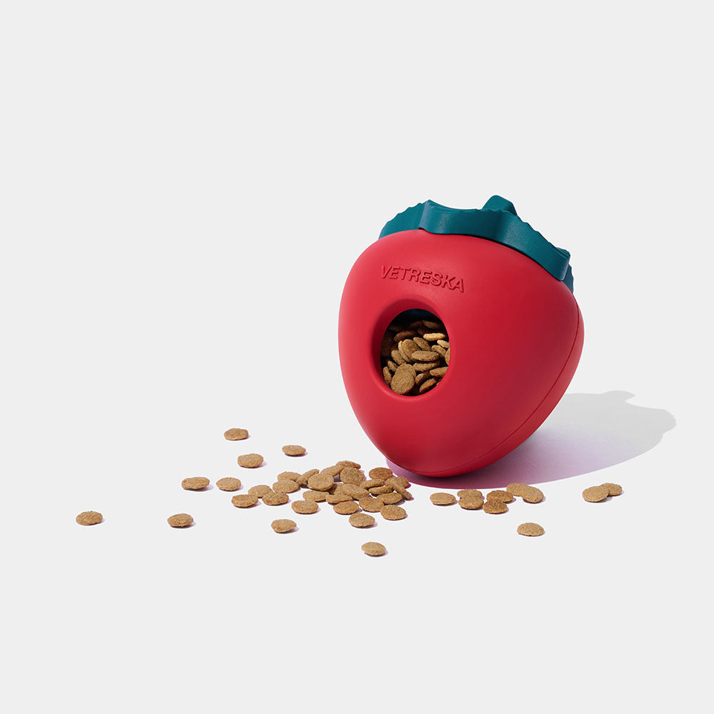 VETRESKA Strawberry Treat Dispensing Interactive Dog Toy