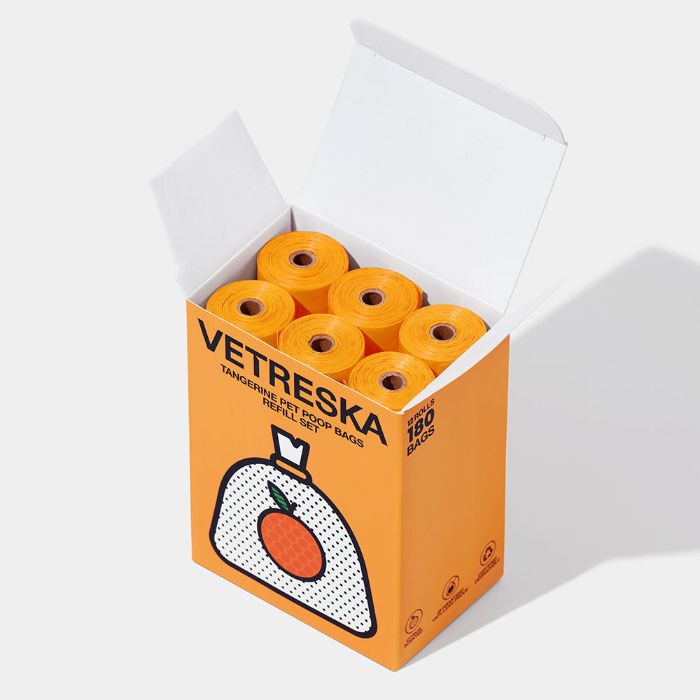 VETRESKA Tangerine Scented Dog Poop Bags 180pc