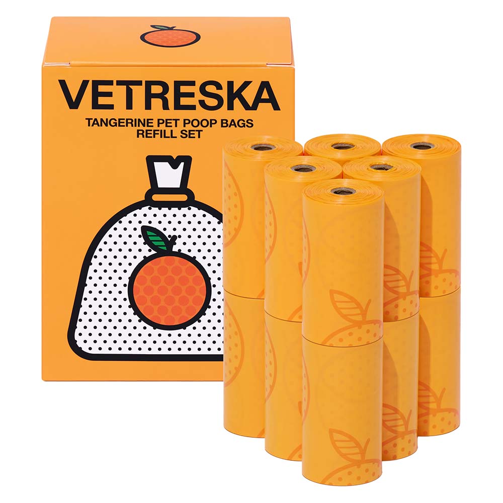 VETRESKA Tangerine Scented Dog Poop Bags 180pc