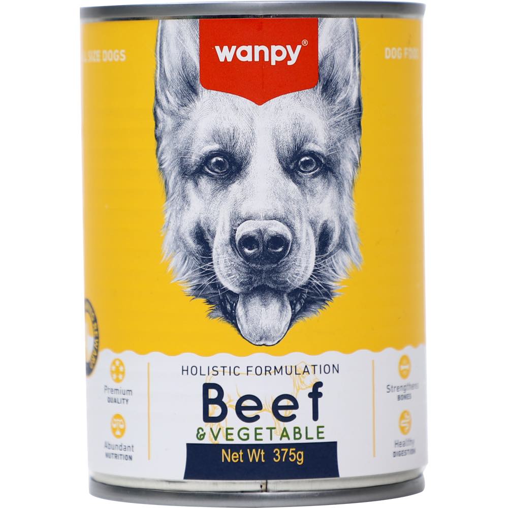 Wanpy Beef & Vegetable Canned Dog Food 375g