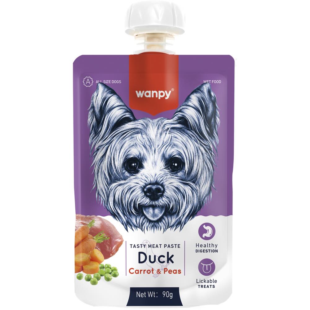 Wanpy Duck, Carrot & Pea Tasty Meat Paste Dog Treat 90g