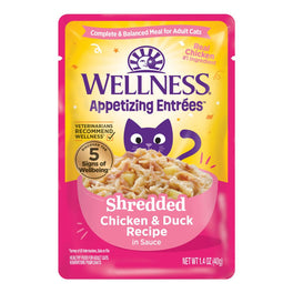 Wellness Appetizing Entrees Shredded Chicken & Duck Adult Pouch Cat Food 1.4oz