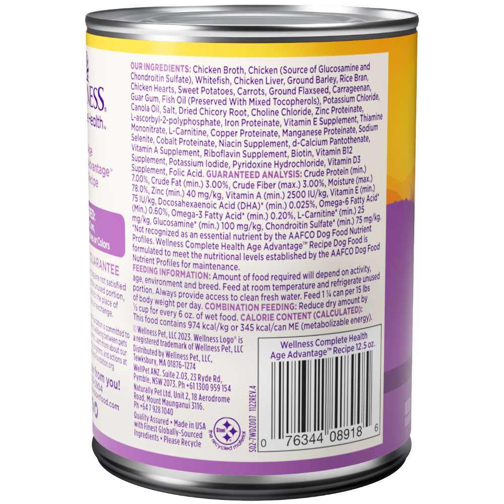 Wellness Complete Health Age Advantage Senior Canned Dog Food 354g