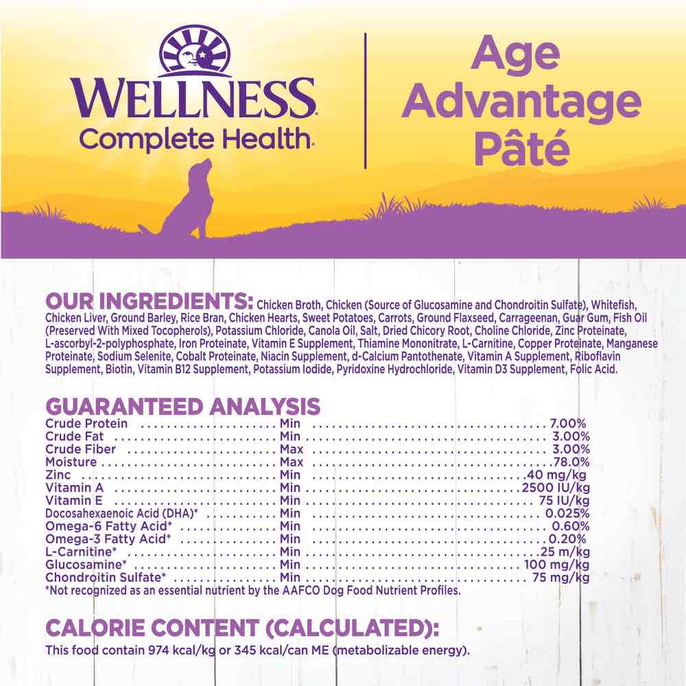 Wellness Complete Health Age Advantage Senior Canned Dog Food 354g