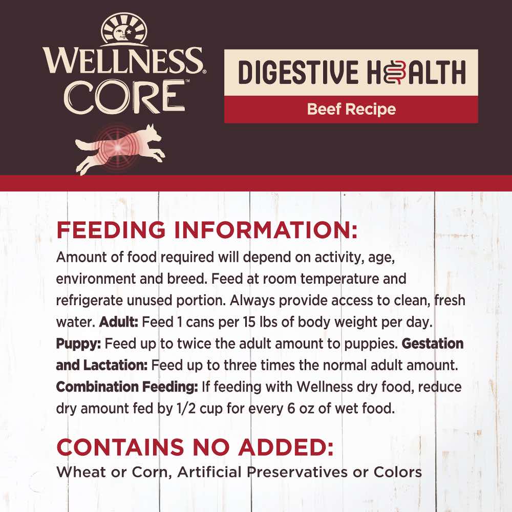 Wellness CORE Digestive Health Beef Grain-Free Canned Dog Food 13oz