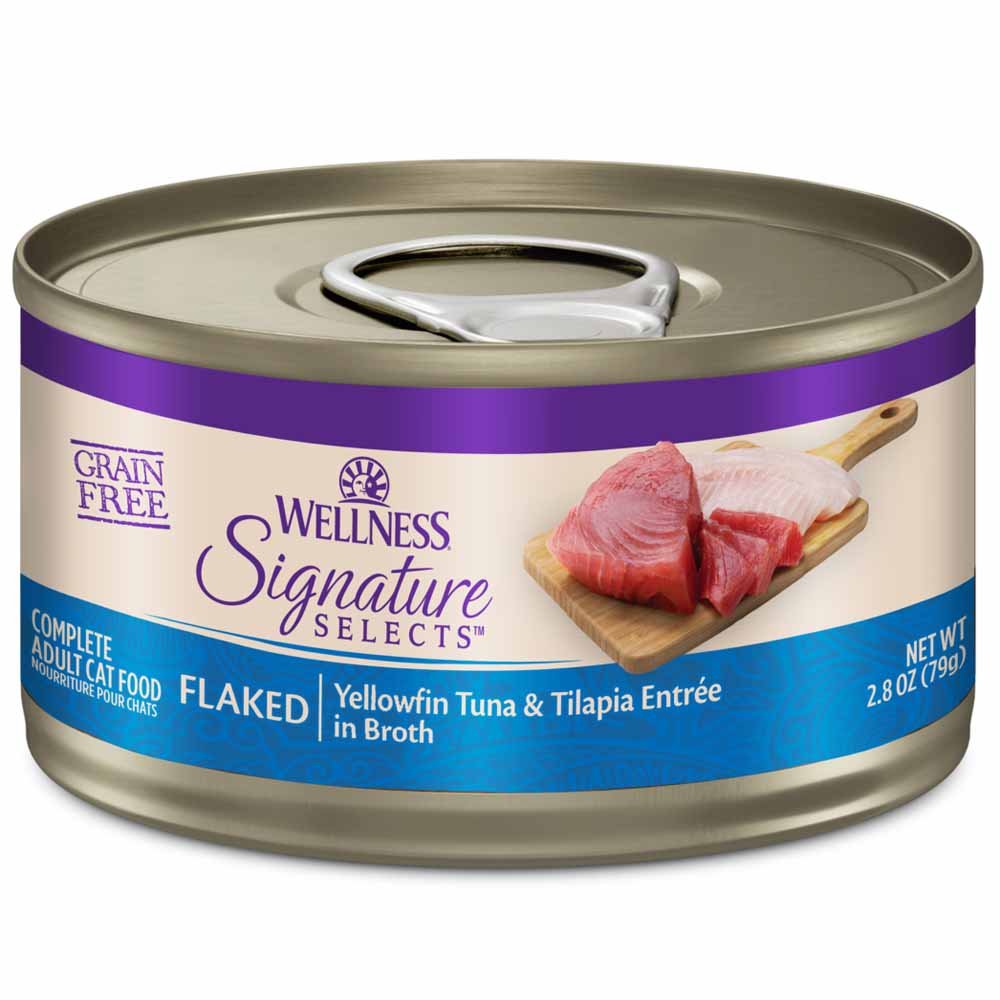 Wellness CORE Signature Selects Flaked Yellowfin Tuna & Tilapia Grain-Free Canned Cat Food 2.8oz