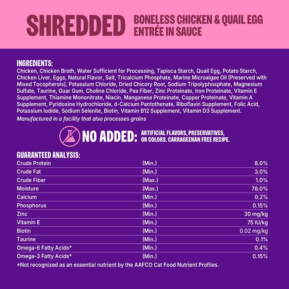 Wellness CORE Signature Selects Shredded Chicken & Quail Egg Grain-Free Canned Cat Food 2.8oz