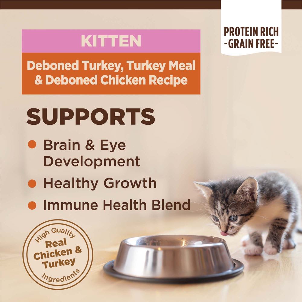 Wellness CORE Kitten Deboned Turkey, Turkey Meal & Deboned Chicken Grain-Free Dry Cat Food 5lb
