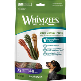 Whimzees Toothbrush Extra Small Grain-Free Dental Dog Treats 48pc