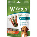 Whimzees Toothbrush Large Grain-Free Dental Dog Treats 6pc