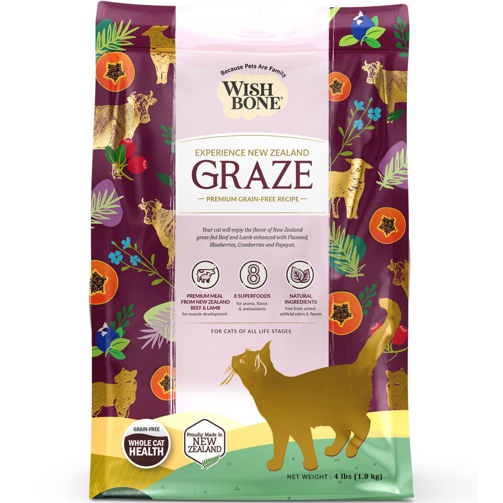 Wishbone Graze Beef, Lamb & Chicken Grain-Free Dry Cat Food 4lb