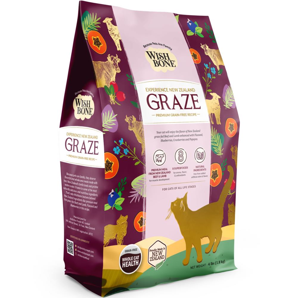 Wishbone Graze Beef, Lamb & Chicken Grain-Free Dry Cat Food 4lb