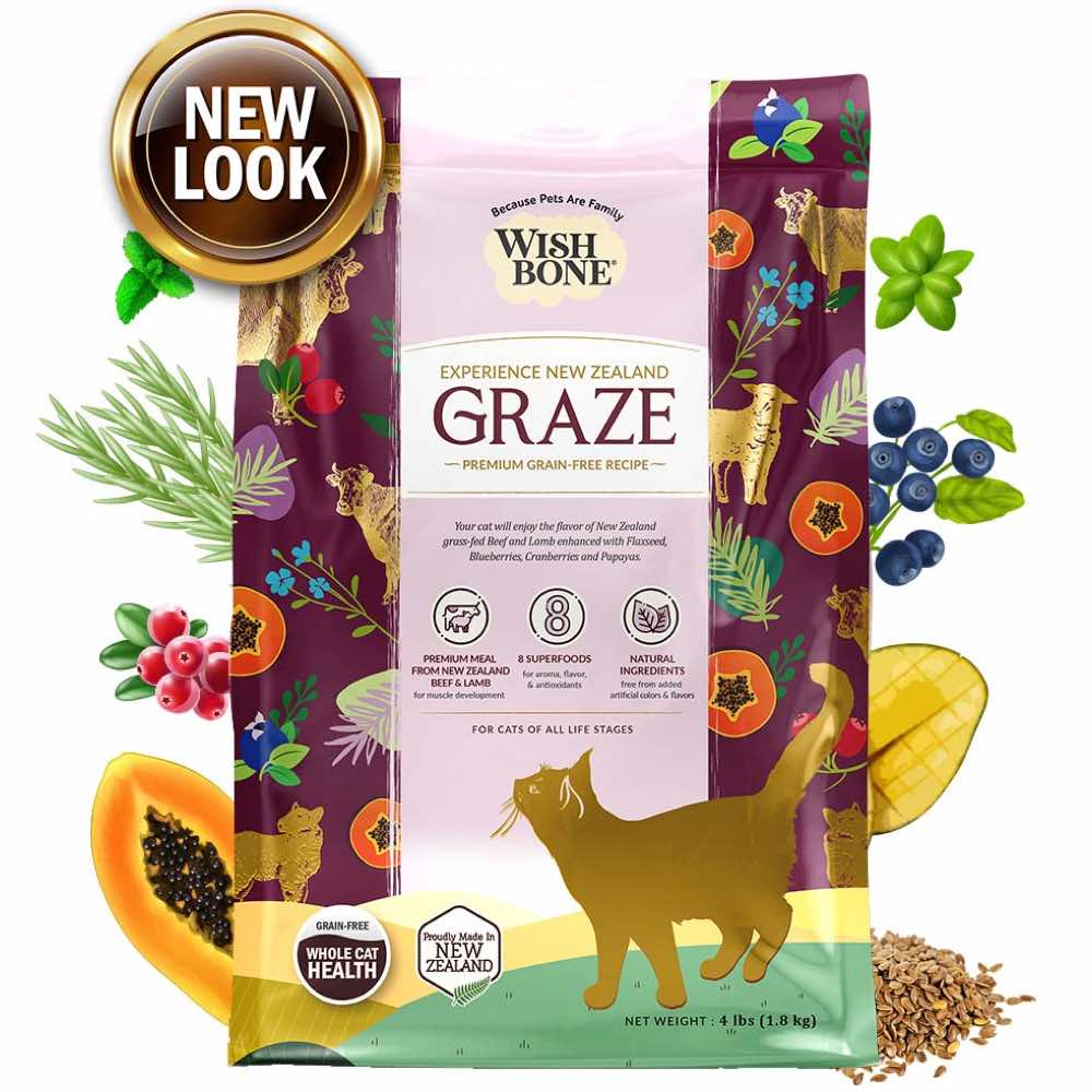 Wishbone Graze Beef, Lamb & Chicken Grain-Free Dry Cat Food 4lb