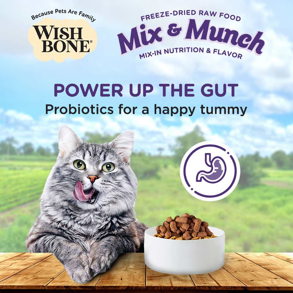 Wishbone Mix & Munch Beef & Ocean Fish Grain-Free Freeze-Dried Raw Food Cat Food Topper 350g