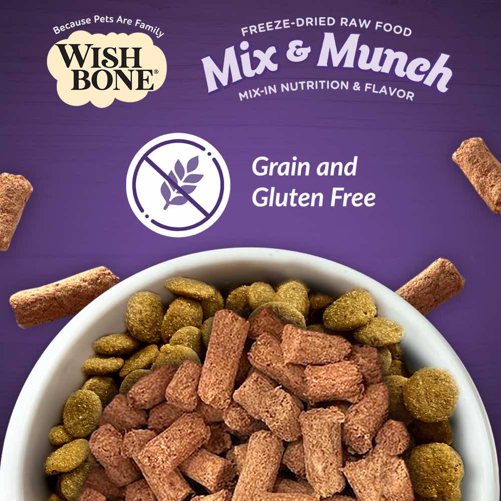 Wishbone Mix & Munch Beef & Ocean Fish Grain-Free Freeze-Dried Raw Food Cat Food Topper 350g