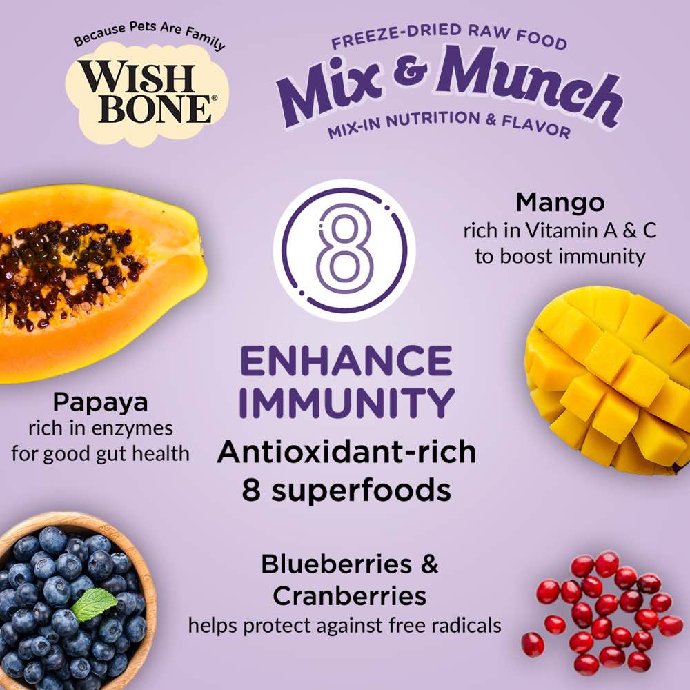 Wishbone Mix & Munch Beef & Ocean Fish Grain-Free Freeze-Dried Raw Food Dog Food Topper 350g