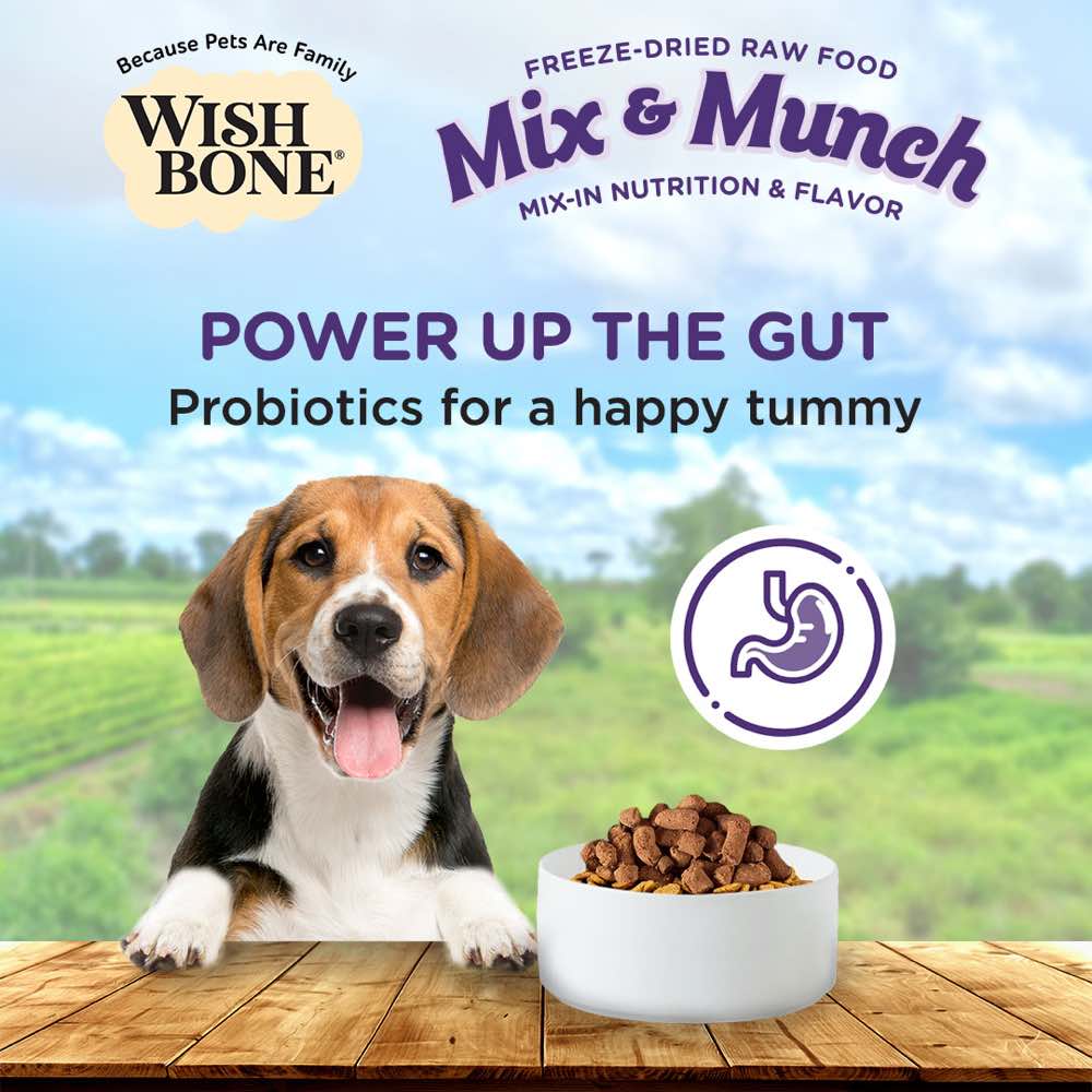 Wishbone Mix & Munch Beef & Ocean Fish Grain-Free Freeze-Dried Raw Food Dog Food Topper 350g