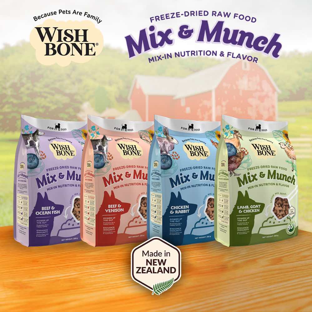 Wishbone Mix & Munch Beef & Ocean Fish Grain-Free Freeze-Dried Raw Food Dog Food Topper 350g