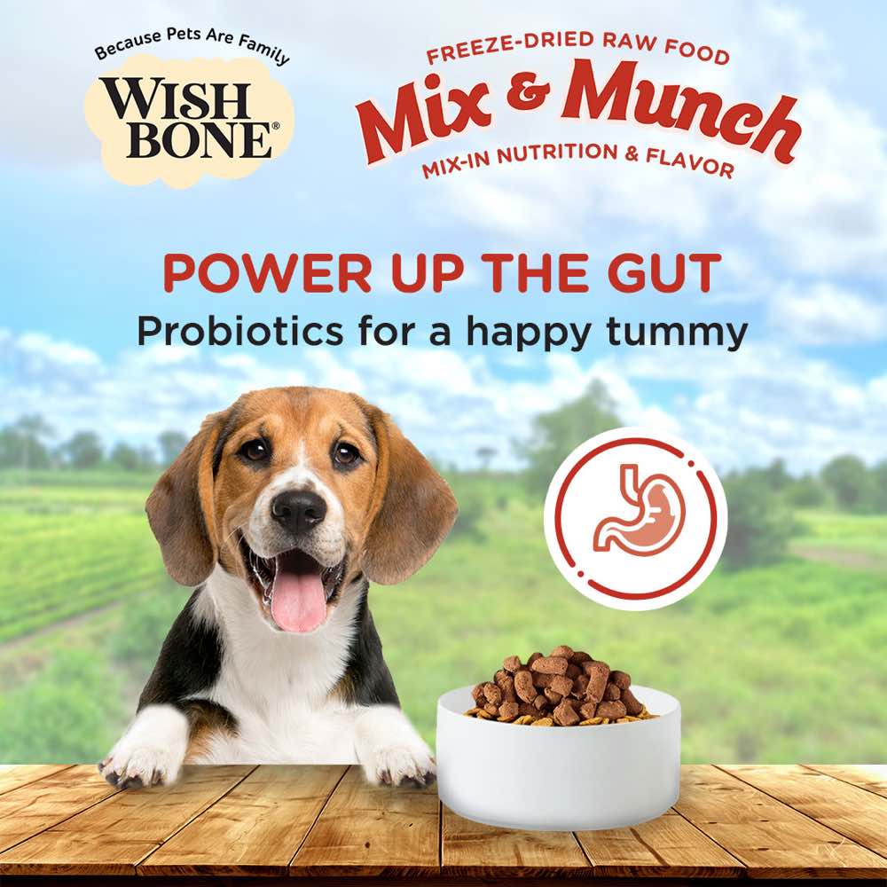 Wishbone Mix & Munch Beef & Venison Grain-Free Freeze-Dried Raw Food Dog Food Topper 350g