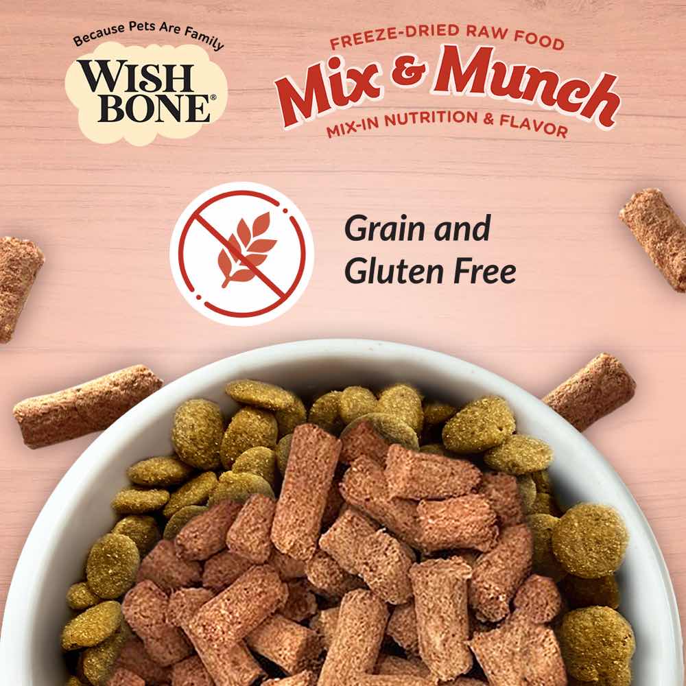 Wishbone Mix & Munch Beef & Venison Grain-Free Freeze-Dried Raw Food Dog Food Topper 350g