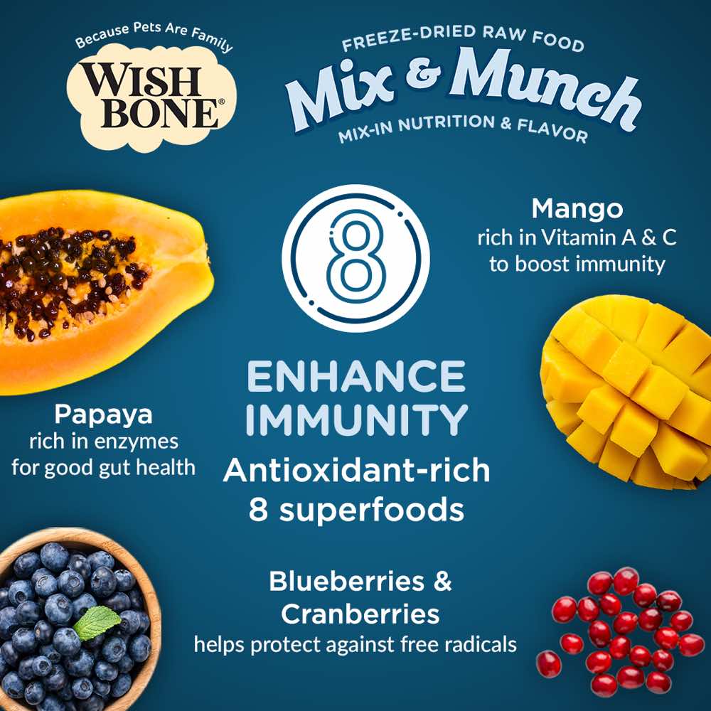 Wishbone Mix & Munch Chicken & Rabbit Grain-Free Freeze-Dried Raw Food Cat Food Topper 350g