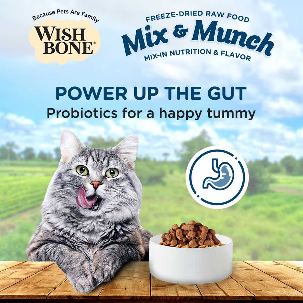 Wishbone Mix & Munch Chicken & Rabbit Grain-Free Freeze-Dried Raw Food Cat Food Topper 350g