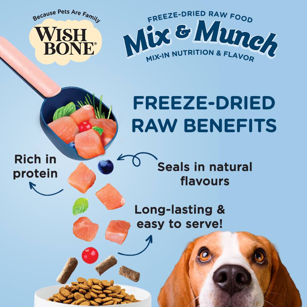 Wishbone Mix & Munch Chicken & Rabbit Grain-Free Freeze-Dried Raw Food Dog Food Topper 350g
