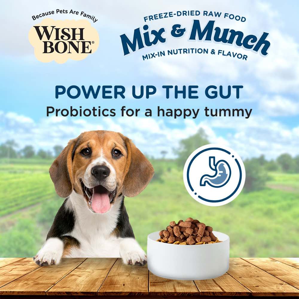 Wishbone Mix & Munch Chicken & Rabbit Grain-Free Freeze-Dried Raw Food Dog Food Topper 350g