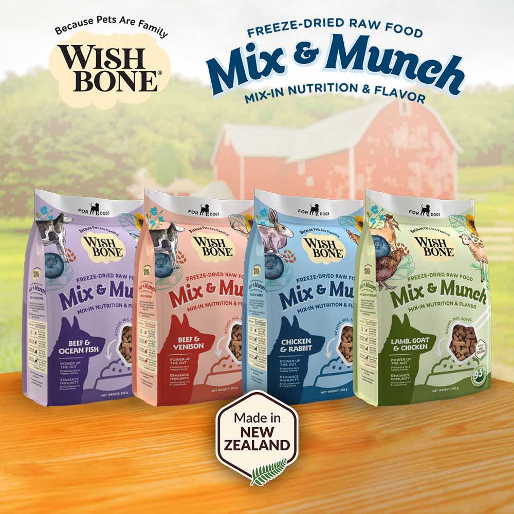 Wishbone Mix & Munch Chicken & Rabbit Grain-Free Freeze-Dried Raw Food Dog Food Topper 350g
