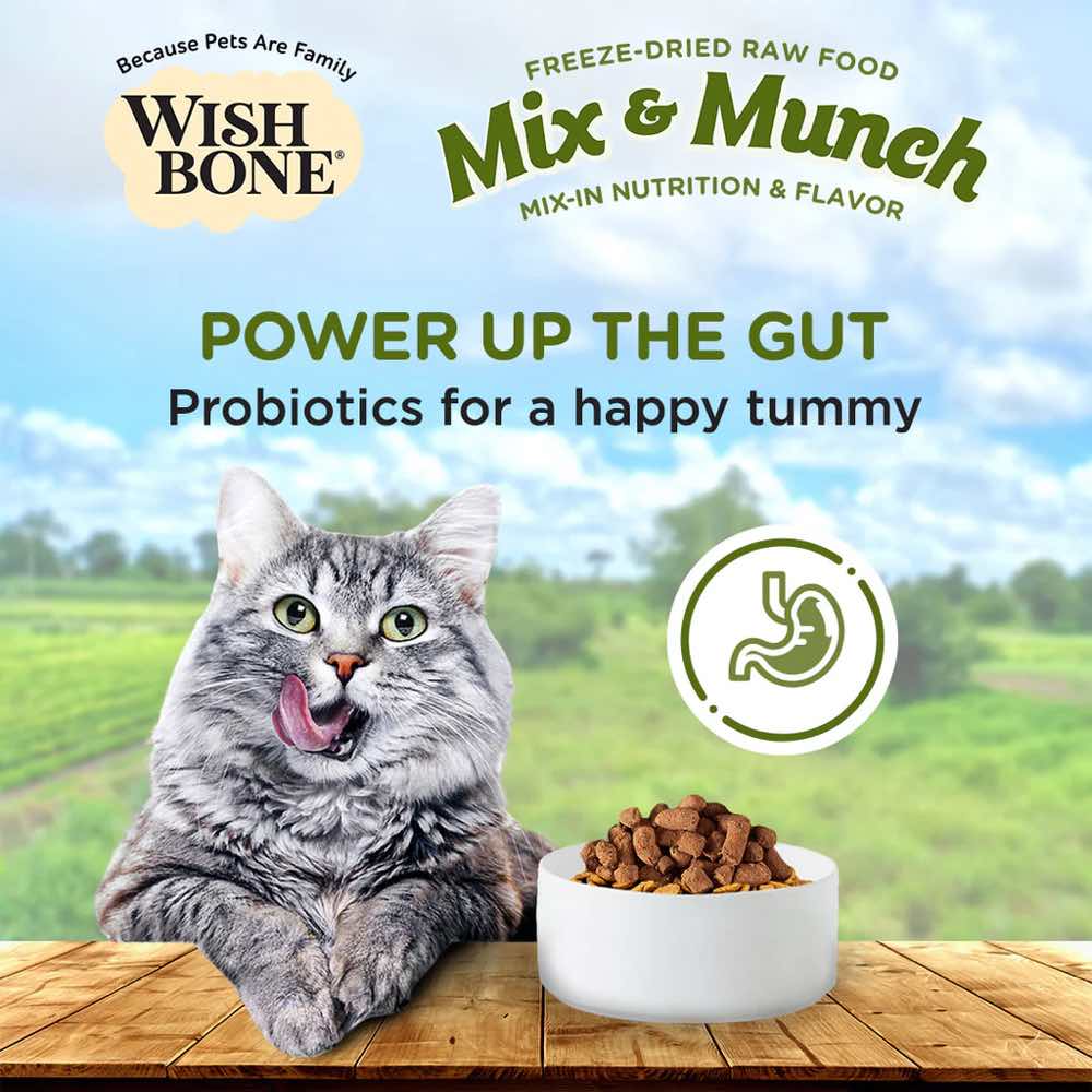 Wishbone Mix & Munch Lamb, Goat & Chicken Grain-Free Freeze-Dried Raw Food Cat Food Topper 350g