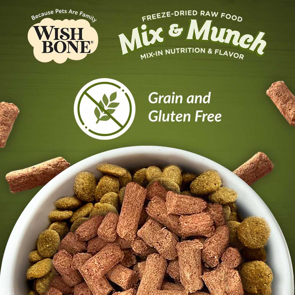 Wishbone Mix & Munch Lamb, Goat & Chicken Grain-Free Freeze-Dried Raw Food Cat Food Topper 350g