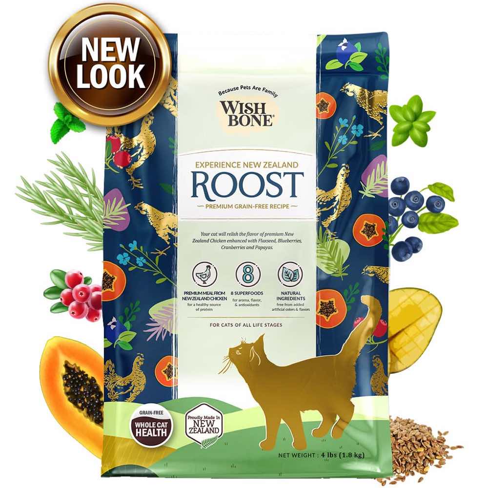 Wishbone Roost Chicken Grain-Free Dry Cat Food 4lb