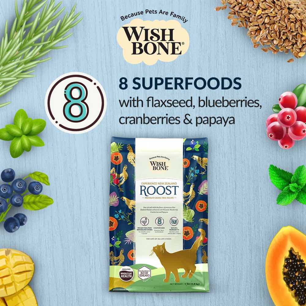 Wishbone Roost Chicken Grain-Free Dry Cat Food 4lb