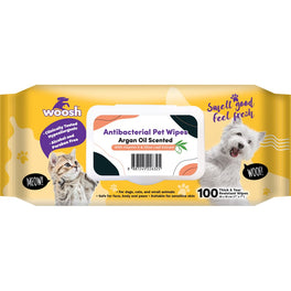 Woosh Argan Oil Scented Antibacterial Pet Wipes 100pcs - Kohepets