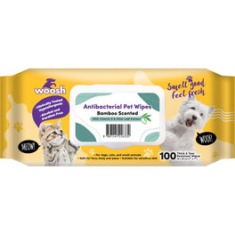 Woosh Bamboo Scented Antibacterial Pet Wipes 100pcs - Kohepets