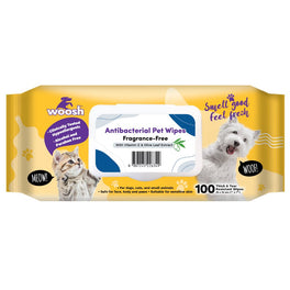 Woosh Fragrance-Free Unscented Antibacterial Pet Wipes 100pcs - Kohepets
