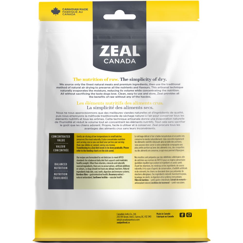 Zeal Canada Gently Air-Dried Chicken Recipe Dry Dog Food 1lb (Exp 16Nov25)