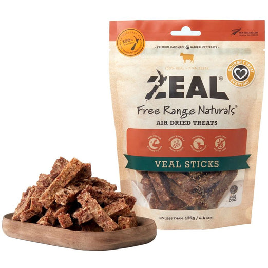 'BUNDLE DEAL': Zeal Free Range Naturals Veal Sticks Grain-Free Air-Dried Dog Treats 125g