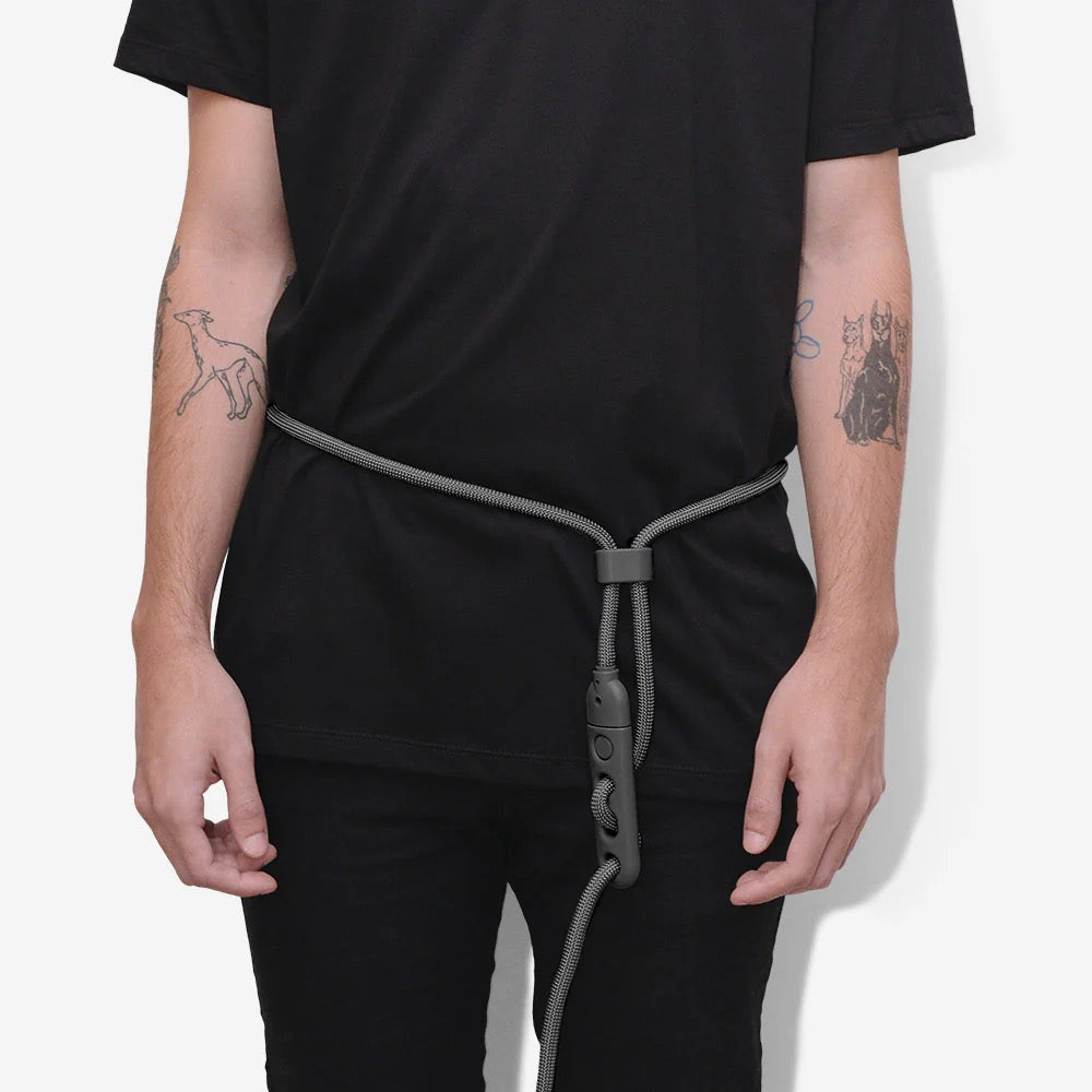 Zee.Dog Titanium Grey Hands Free Rope Dog Leash